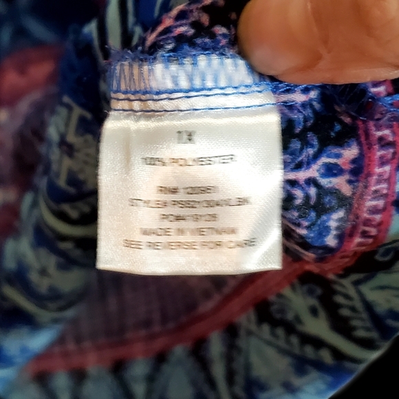 Pink Rose Blouse 1X - Picture 3 of 5